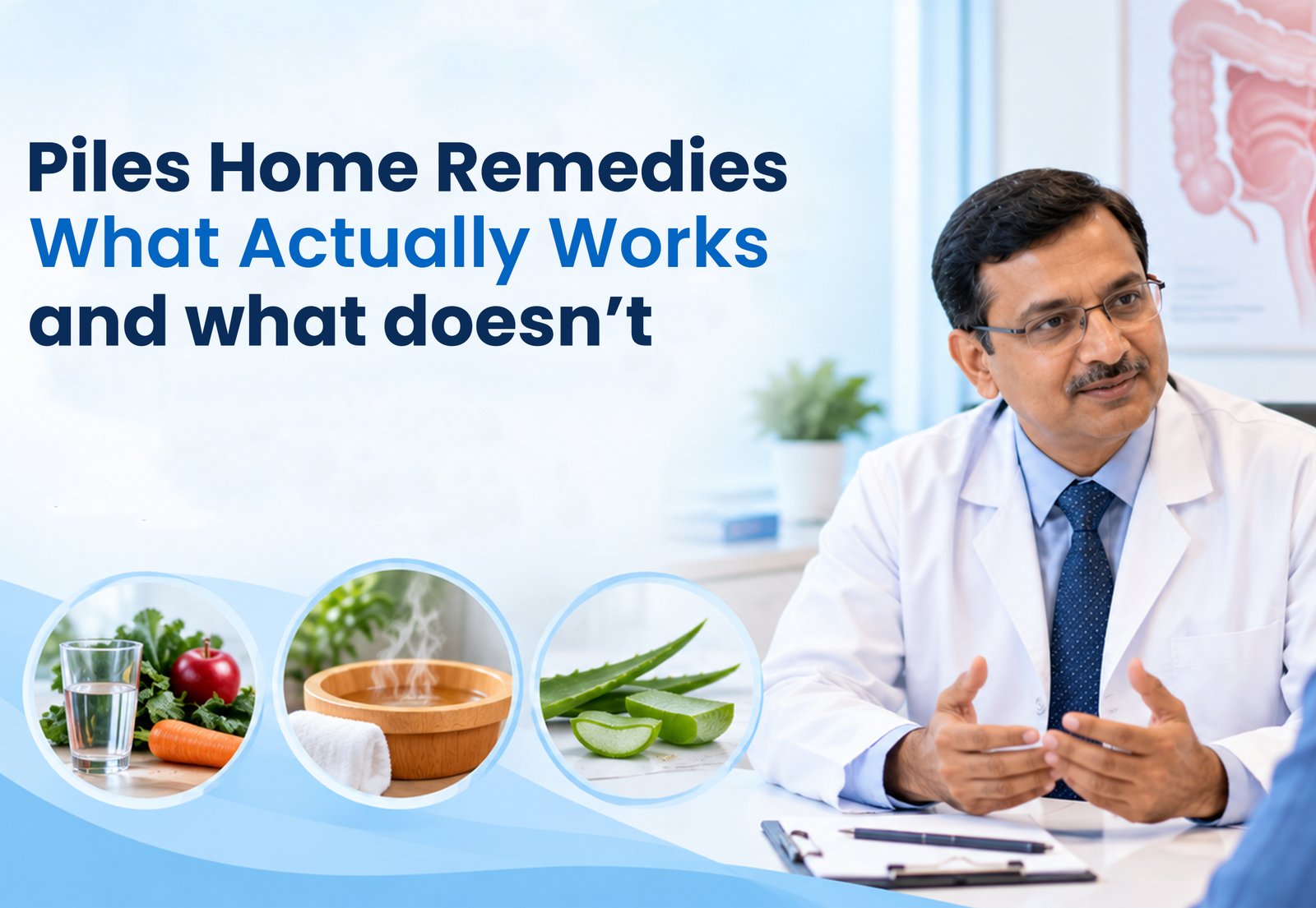 Comparison of piles, fissure and fistula symptoms and treatment options.